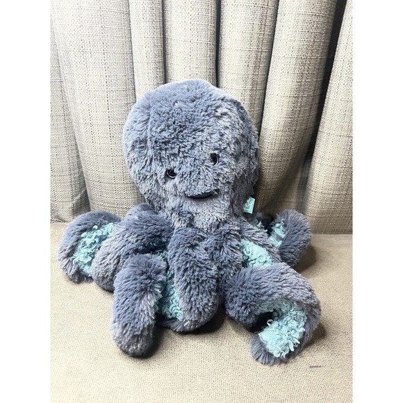 Manhattan Toy Octopus Plush Blue Stuffed Animal Curl Legs 13” - Picture 1 of 9